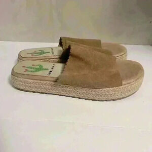 Coolway Tiri Espadrille Platform Suede Slip on Sandals Size 10